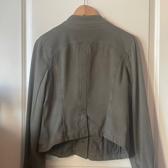 Peyton Jensen Army Green Knit Moto Jacket - Picture 5 of 9